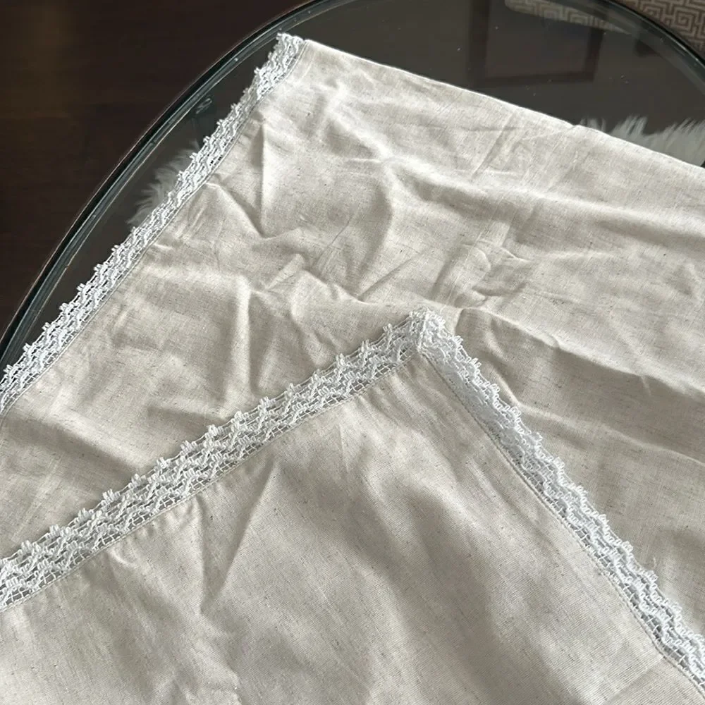 Nicole Miller Home Tan Lace Table Runner 18”x90”